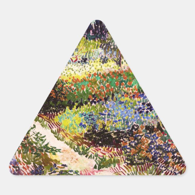 Adesivo Triangular Jardim De Flores Van Gogh Em Arles Floral Fine Art (Frente)