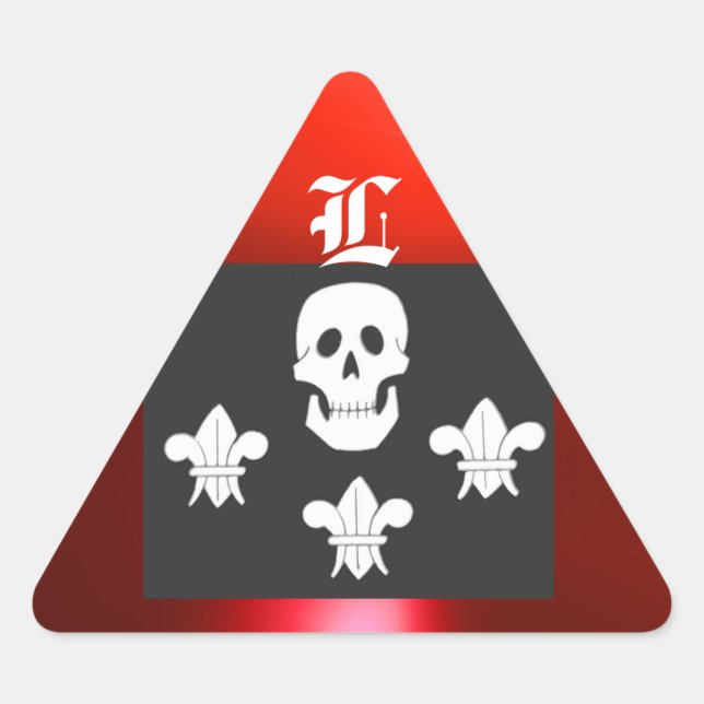 ADESIVO TRIANGULAR JOLLY ROGER SKULL E TRÊS MENTIRAS FLAG MONOGRAM (Frente)