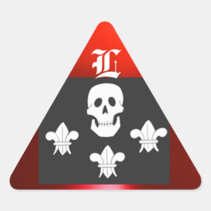 ADESIVO TRIANGULAR JOLLY ROGER SKULL E TRÊS MENTIRAS FLAG MONOGRAM