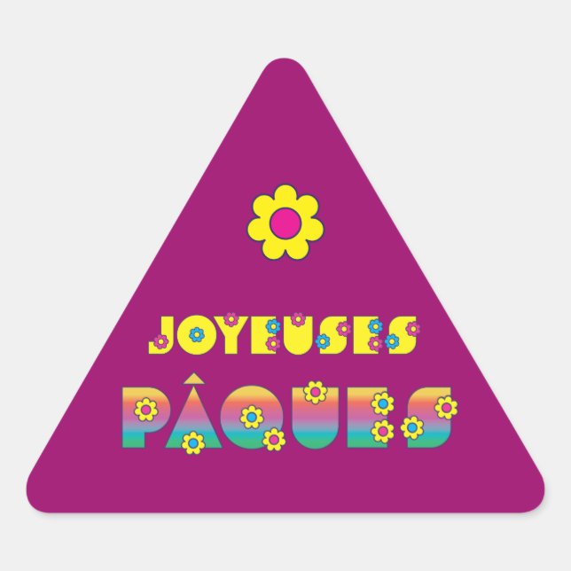 Adesivo Triangular Joyeuses Pâques (Frente)