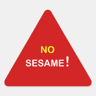 Adesivo Triangular k9 - ~ alerta da comida NENHUM SESAME.