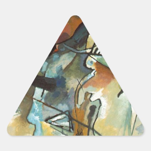 Adesivo Triangular Kandinsky Composition V Abstrato Pintura (Frente)