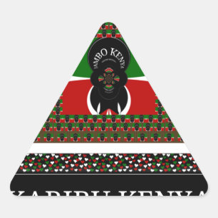 Adesivo Triangular Karibu Quênia: Vibrantes Bandeiras Nacionais Cores