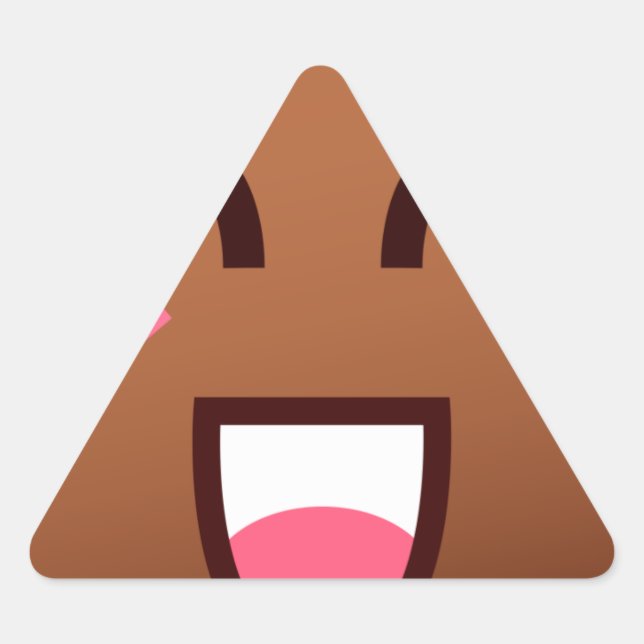 Adesivo Triangular kawaii poop emojis (Frente)