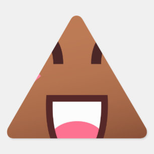 Adesivo Triangular kawaii poop emojis