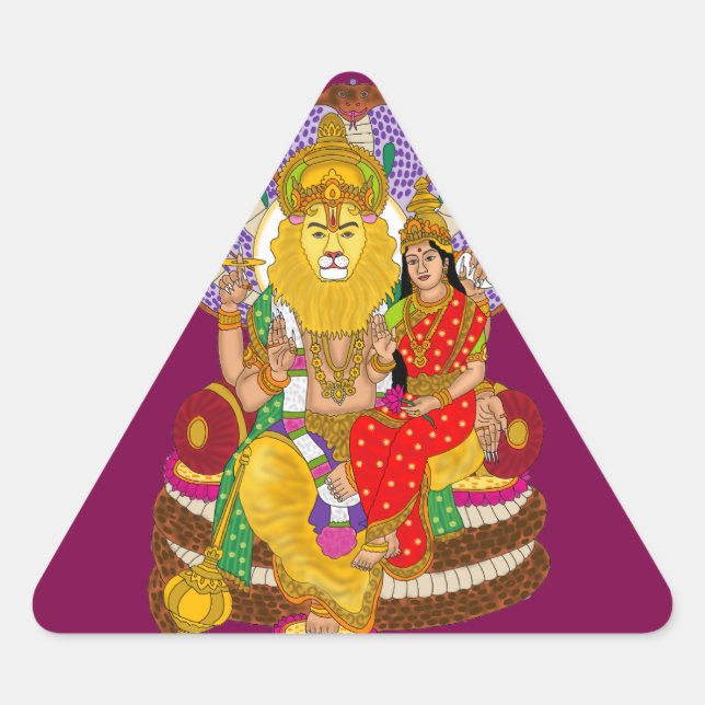 Adesivo Triangular Lakshmi Narasimha Sticker (Frente)