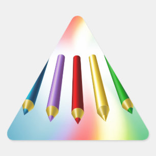 Adesivo Triangular Lápis de cores