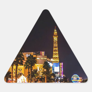 Adesivo Triangular Las Vegas Night Lights Strip Eiffel Tower Casino