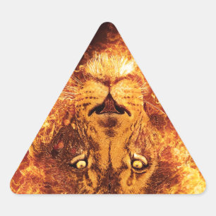 Adesivo Triangular Leão Flamejante de Judah