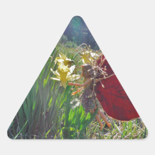 Adesivo Triangular Leite e flores amarelas