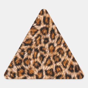 Adesivo Triangular Leopardo Jaguar Gato Padrão de Pelo Marrom