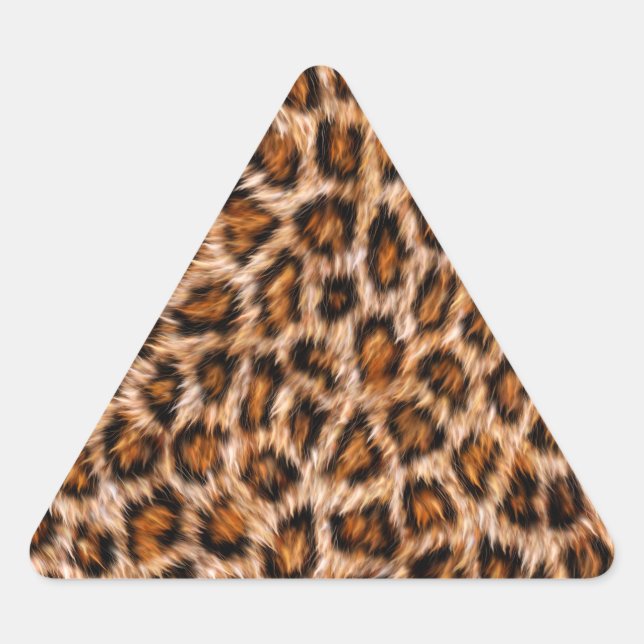 Adesivo Triangular Leopardo Jaguar Gato Padrão de Pelo Marrom (Frente)