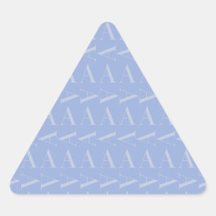 Adesivo Triangular Letra A - Nome Monograma Inicial, Azul
