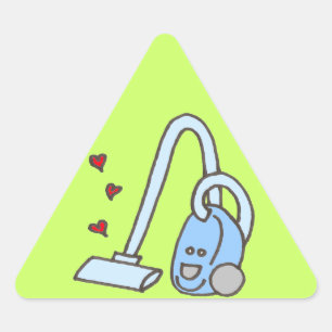 Adesivo Triangular Limpeza de Vácuo com Corações