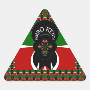 Adesivo Triangular Linda bandeira dos Corações Quenianos Design Verme