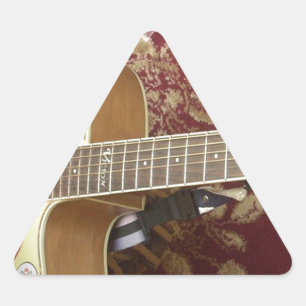 Adesivo Triangular Linda e adorável guitarra vítrea no Motif Africano