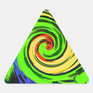 Adesivo Triangular Lindas e maravilhosas cores flóricas de onda de ve