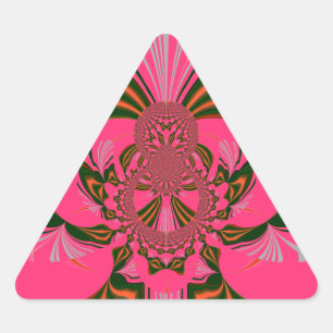 Adesivo Triangular Lindo Africano Quente Rosa Vermelho Dourado Verde