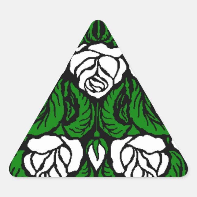 ADESIVO TRIANGULAR LINDO TRIÂNGULO DE ROSAS BRANCAS (Frente)
