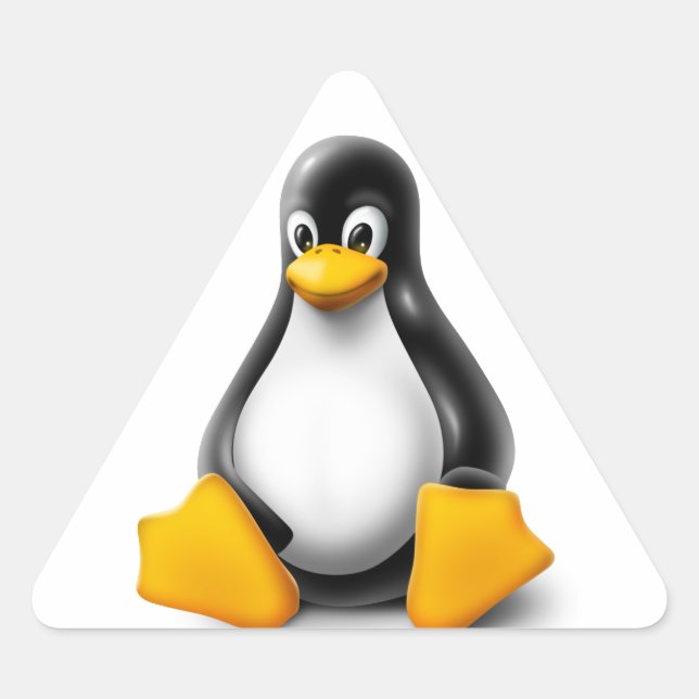 Adesivo Triangular Linux Tux o pinguim (Frente)