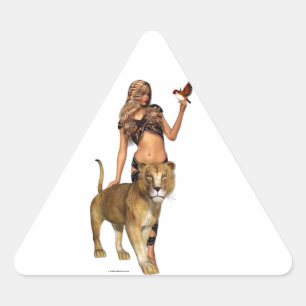 Adesivo Triangular Lion Girl