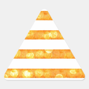 Adesivo Triangular Listras Bokeh Laranja E Branco