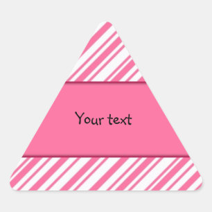 Adesivo Triangular Listras brancas e rosadas modernas