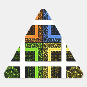 Adesivo Triangular Listras geométricas xadrez coloridas lindas