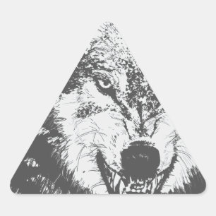 Adesivo Triangular Lobo