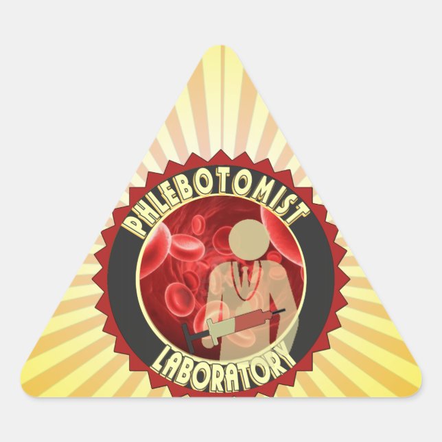 ADESIVO TRIANGULAR LOGOTIPO DE SANGUE FLEBOTOMISTA (Frente)