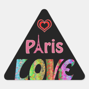 Adesivo Triangular Love Paris Sticker