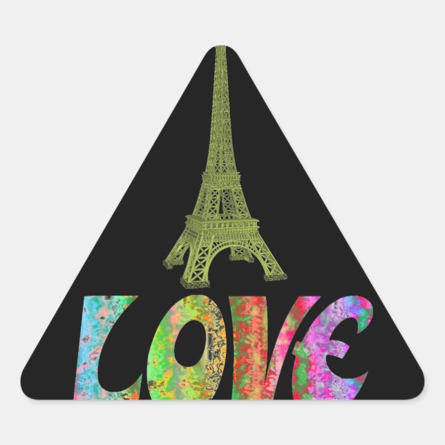 Adesivo Triangular Love Paris Sticker (Frente)