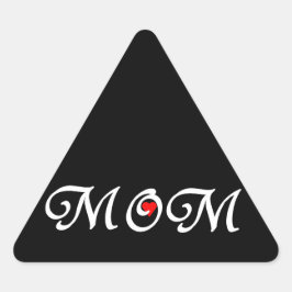 Adesivo Triangular Mãe com coração vermelho