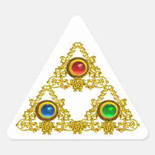 ADESIVO TRIANGULAR MÁGICO ELFIC TALISMAN/DOURADO TRIÂNGULO COM GEMSTO
