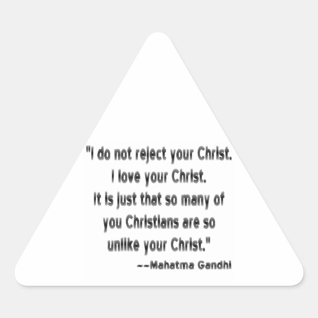 Adesivo Triangular Mahatma Gandhi sobre Cristãos (Frente)