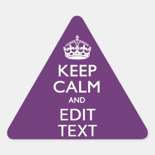 Adesivo Triangular MANTER CALM Personalizado E Editar Texto em Roxo