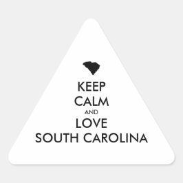 Adesivo Triangular Manter calmo e amar a carOLINA do Sul personalizáv