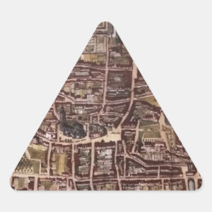 Adesivo Triangular Mapa da cidade da réplica de Haia 1649