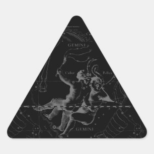 Adesivo Triangular Mapa Hevelius 1690 da constelação dos Gêmeos no