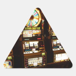 Adesivo Triangular Máquina de jogo Um Bandido Armado Dinheiro Las Veg