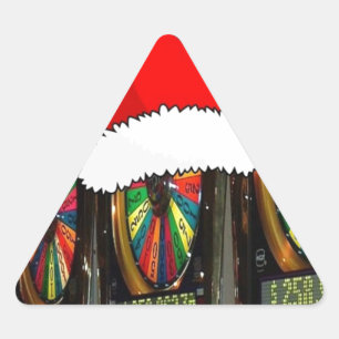Adesivo Triangular Máquinas De Slot De Santa Hat
