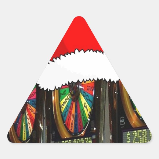 Adesivo Triangular Máquinas de Slot de Santa Hat (Frente)