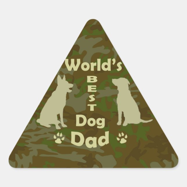 Adesivo Triangular Melhor Pai de Cachorro do Mundo (Frente)