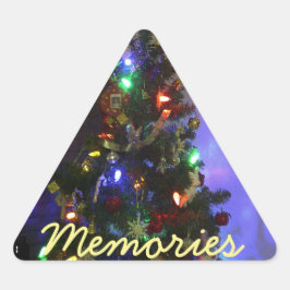 Adesivo Triangular Memórias Vinheta de Árvore de Natal por RoseWrite