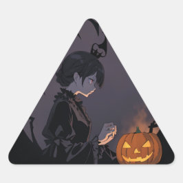 Adesivo Triangular menina do halloween