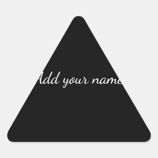 Adesivo Triangular Mensagem de texto de nome de adição sólido preto a