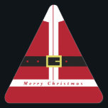 Adesivo Triangular Merry Christmas Sticker Santa Claus Gifts<br><div class="desc">Papais noeis de Natal Merry Stickers</div>