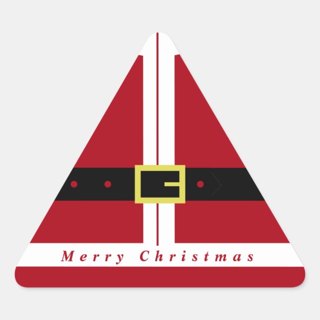 Adesivo Triangular Merry Christmas Sticker Santa Claus Gifts (Frente)