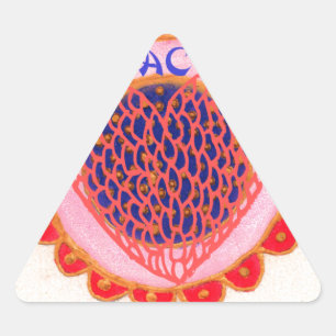 Adesivo Triangular "Meu coração volta para casa pela paz" Impressão d