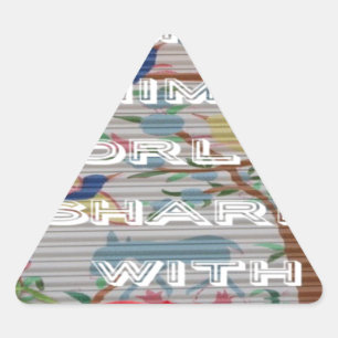 Adesivo Triangular Meu Mundo Animal: Linda árvore e Design de pássaro